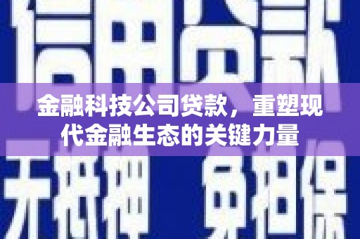 内蒙古金融科技公司贷款，重塑现代金融生态的关键力量